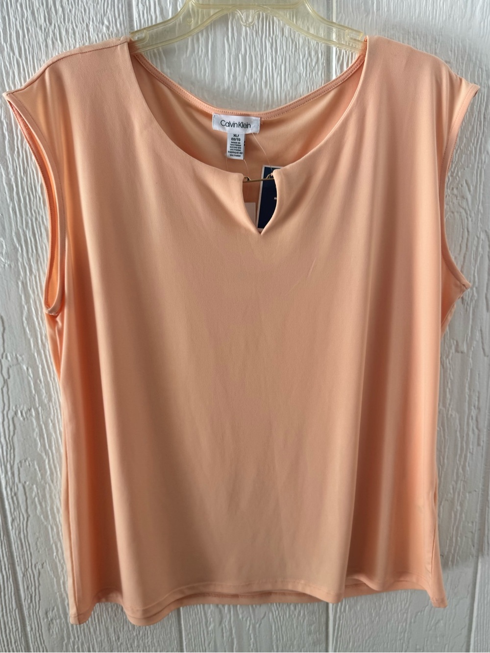 Calvin Klein Peach Sleeveless Keyhole Blouse Women’s XL - Picture 3 of 5